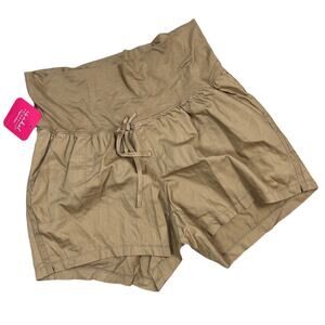 Isabel Maternity by Ingrid & Isabel Khaki Twill Pull-On Shorts - Size XXL - NWT